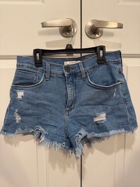 Whetherly Blue Distressed Denim Shorts